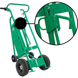 Powered Drum Truck, Locking Cover Chime Hook, Pneumatic Wheels, 800 lb. Cap