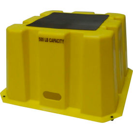 1 Step Tall Nestable Plastic Step Stand - Yellow 25"W x 25"D x 14-3/4"H