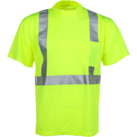 Standard Class 2 Moist Wicking Short Sleeve Safety T-Shirt 4XL Lime Kenco