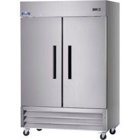Reach In Freezer, 2 Solid Doors, 49 Cu. Ft., Stainless Steel