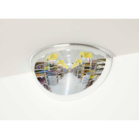 Half Dome Steel Mirror, Indoor, 12" Dia., 180° Viewing Angle