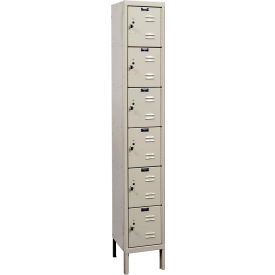 6-Tier 6 Door Corrosion Resistant Locker, 12"W x 15"D x 78"H, Tan, Assembled