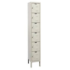 6-Tier 6 Door Corrosion Resistant Locker, 12"W x 18"D x 78"H, Tan, Assembled