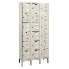 Galvanite 6-Tier 18 Door Corrosion Resistant Locker, 36"Wx18"Dx78"H, Tan, Assembled