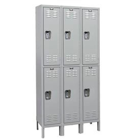 MedSafe 2-Tier 6 Door Antimicrobial Locker, 36"W x 18"D x 78"H, Gray, Assembled