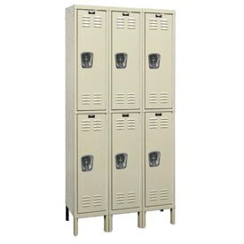 Galvanite 2-Tier 6 Door Corrosion Resistant Locker, 36"Wx15"Dx78"H, Tan, Assembled