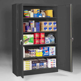Jumbo Heavy Duty Storage Cabinet, 20 Gauge, 48"W x 24"D x 78"H, Black
