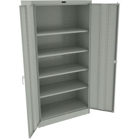 Expanded Deluxe Heavy Duty Storage Cabinet, 22 Gauge, 36"W x 18"D x 72"H, Light Gray
