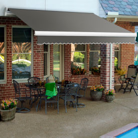 Retractable Awning Manual 12'W x 10'D x 10"H Gray/Cream
