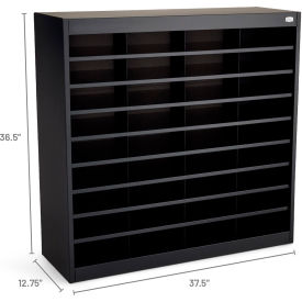 36 Compartment Steel Literature Organizer - Black