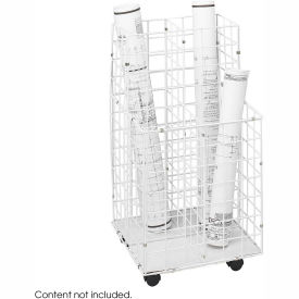 Wire File Roll Storage with 4 Compartment, 16-1/4"W, White