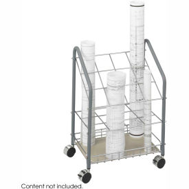 Tubular Steel Wire File Roll Storage with 12 Compartment, 18-1/4"W, Gray