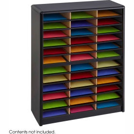 36 Compartment Economy Literature Organizer - Black