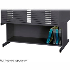 High Flat File Cabinet Base For 10 Drawer, 46-1/2"W, Black