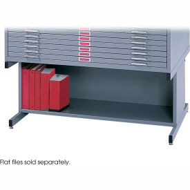 High Flat File Cabinet Base For 10 Drawer, 46-1/2"W, Gray