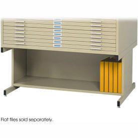 High Flat File Cabinet Base For 10 Drawer, 46-1/2"W, Sand
