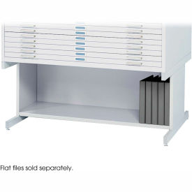 High Flat File Cabinet Base For 10 Drawer, 46-1/2"W, White