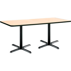 Restaurant Table, 72"L x 30"W, Natural Table/Black Base