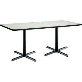 Restaurant Table, 72"L x 36"W, White Table/Black Base