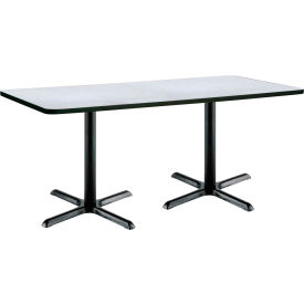 Restaurant Table, 72"L x 36"W, Gray Table/Black Base