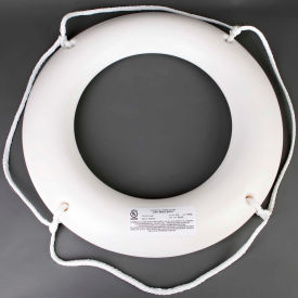 Life Ring w/o Tape, USCG Approved, White, 30"