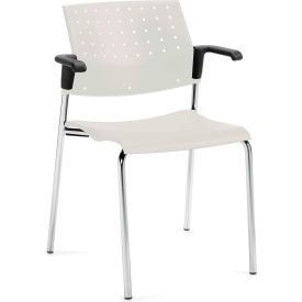 Stacking Chair with Arms - Plastic - Ivory Clouds
