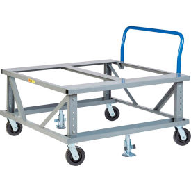 Ergonomic Adjustable Height Pallet Stand with Handle - Open Deck 48x40
