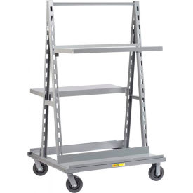 Adjustable Tray A-Frame Shelf Truck with Bottom Shelves - 40 x 36 x 67