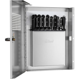 Locking Knife Cabinet with Integrated Knife Rack, Stainless Steel