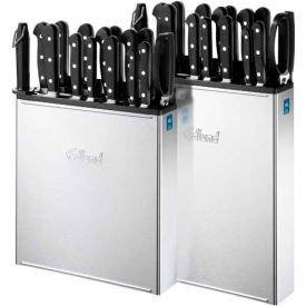 Knife Rack, Stainless Steel, Wall Mount, Closed Back, 8 Slots