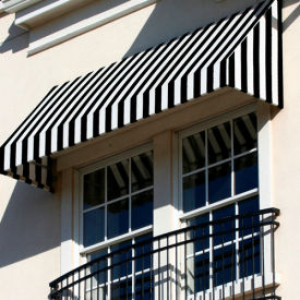 Window/Entry Awning 5' 4-1/2"W x 2' 6"D x 1' 4"H Black/White