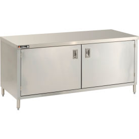 430 Stainless Steel Cabinet Table, 72 x 30", Hinged Doors