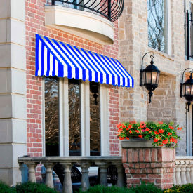 Window/Entry Awning 4' 4-1/2" Width x 2' Depth x 2' 7" Height Bright Blue/White