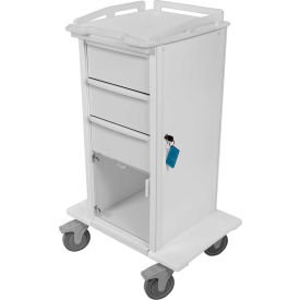 Element 06 Tall Space Saving Healthcare Cart, 27"W x 20"D x 43"H, White