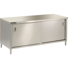 304 Stainless Steel Cabinet Table, 72 x 30", Sliding Doors