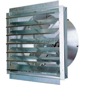30" Direct Drive Heavy Duty Exhaust Fan with Automatic Integrated Shutter, 1/2 HP