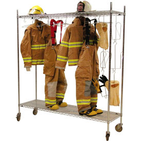 Mobile Air Dry Laundry Rack Locker, 72"W x 21"D x 79"H, Chrome, Unassembled