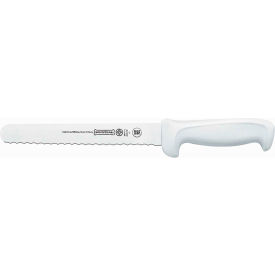 Slicing Knife, Wide, Serrated Edge, White Handle, 8"