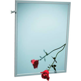 Adjustable Tilt Stainless Steel Frame Mirror - 18"Wx30"H