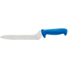 Sandwich Knife with Blue Handle, 9" Offset, Serrated Edge