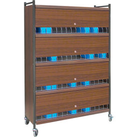 Large Vertical Cabinet Chart Rack with Locking Panel, 60 Binder Capacity, Beige