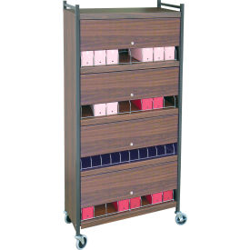 Standard Vertical Cabinet Chart Rack with Locking Panel, 32 Binder Capacity, Lt. Gray