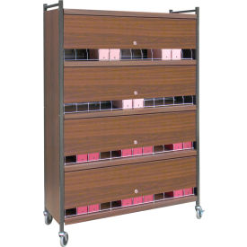 Large Vertical Cabinet Chart Rack with Locking Panel, 48 Binder Capacity, Light Gray