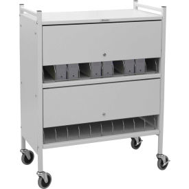 Standard Vertical Cabinet Chart Rack with Locking Panel, 20 Binder Capacity, Woodgrain
