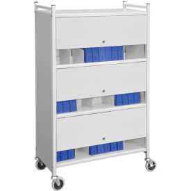 Standard Vertical Cabinet Chart Rack with Locking Panel, 30 Binder Capacity, Gray