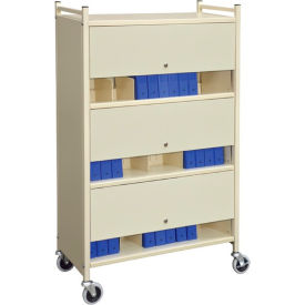Standard Vertical Cabinet Chart Rack with Locking Panel, 30 Binder Capacity, Beige