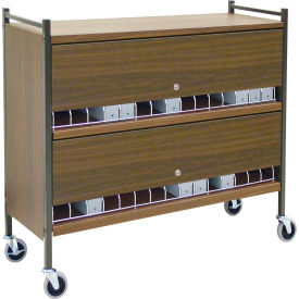 Large Vertical Cabinet Chart Rack with Locking Panel, 30 Binder Capacity, Light Gray