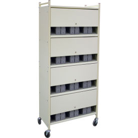 Standard Vertical Cabinet Chart Rack with Locking Panel, 40 Binder Capacity, Lt. Gray