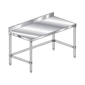 304 Stainless Steel Table, 120 x 30", 4" Backsplash, 16 Gauge