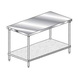 304 Stainless Steel Table, 72 x 24", Galvanized Undershelf, 16 Gauge